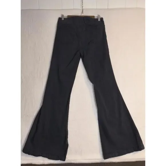 FREE PEOPLE Black Flare Elastic Waist Pull On Pants Women's Size 29 - Picture 5 of 5